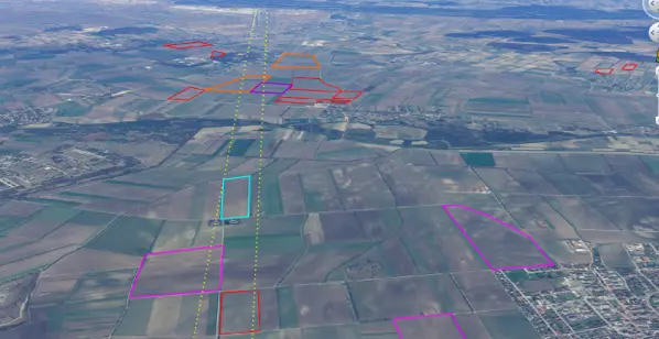 Flugspuren über einem GEOXIP Standort